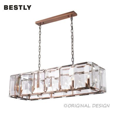 Lampa siogairlín fada le gloine soiléir i gcríochnú copair dearg